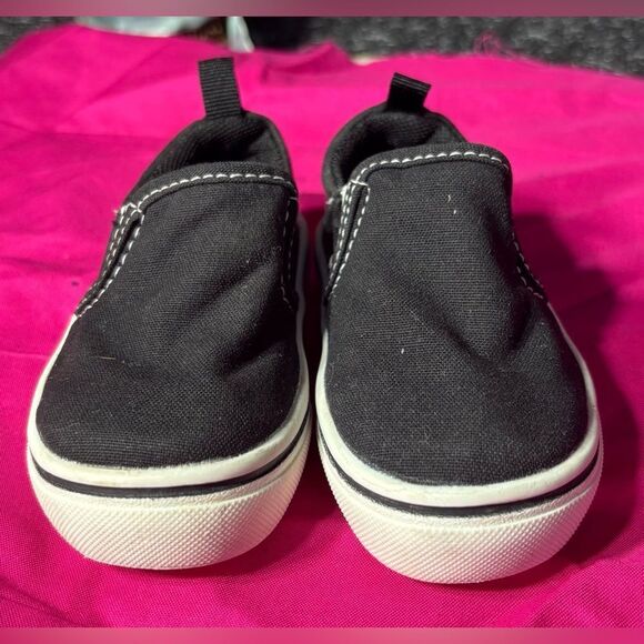 Wonder Nation Black Canvas Slip Ons EPC Size 4 Excellent Preloved Condition - Picture 1 of 8